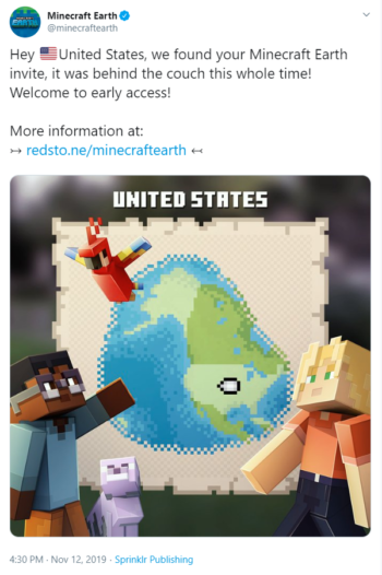 minecraft earth us release date