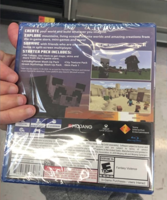 Minecraft PS4 Bedrock Official Disc Copy Details ...