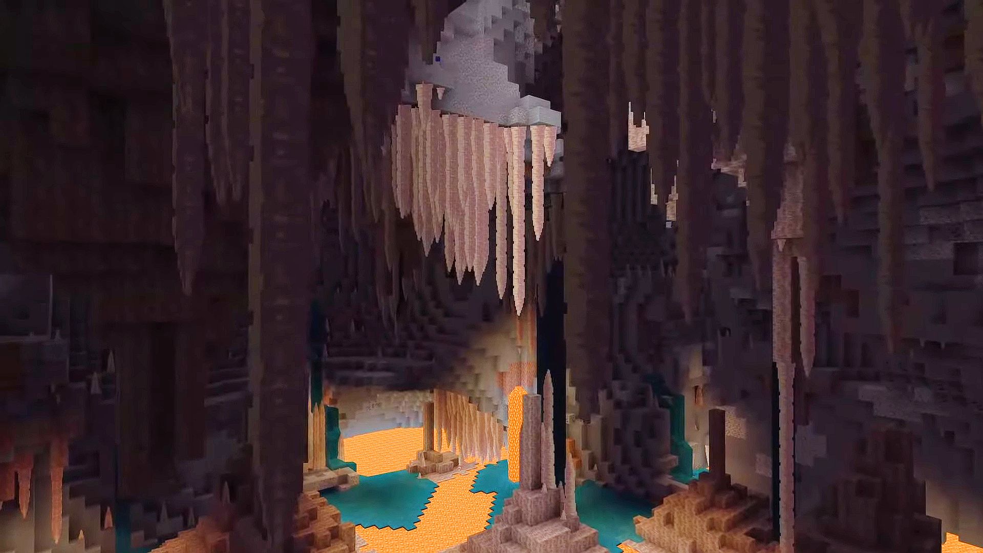 minecraft waterfall cave