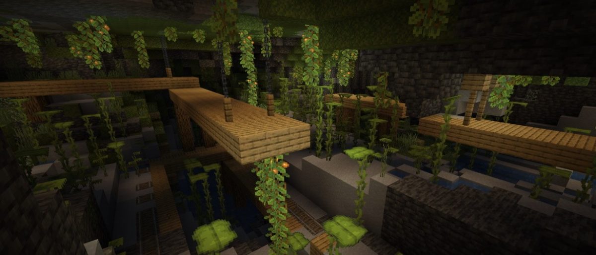 Minecraft 1 17 Caves Cliffs Snapshot 21w10a Lush Cave Biomes Mcbedrock Com